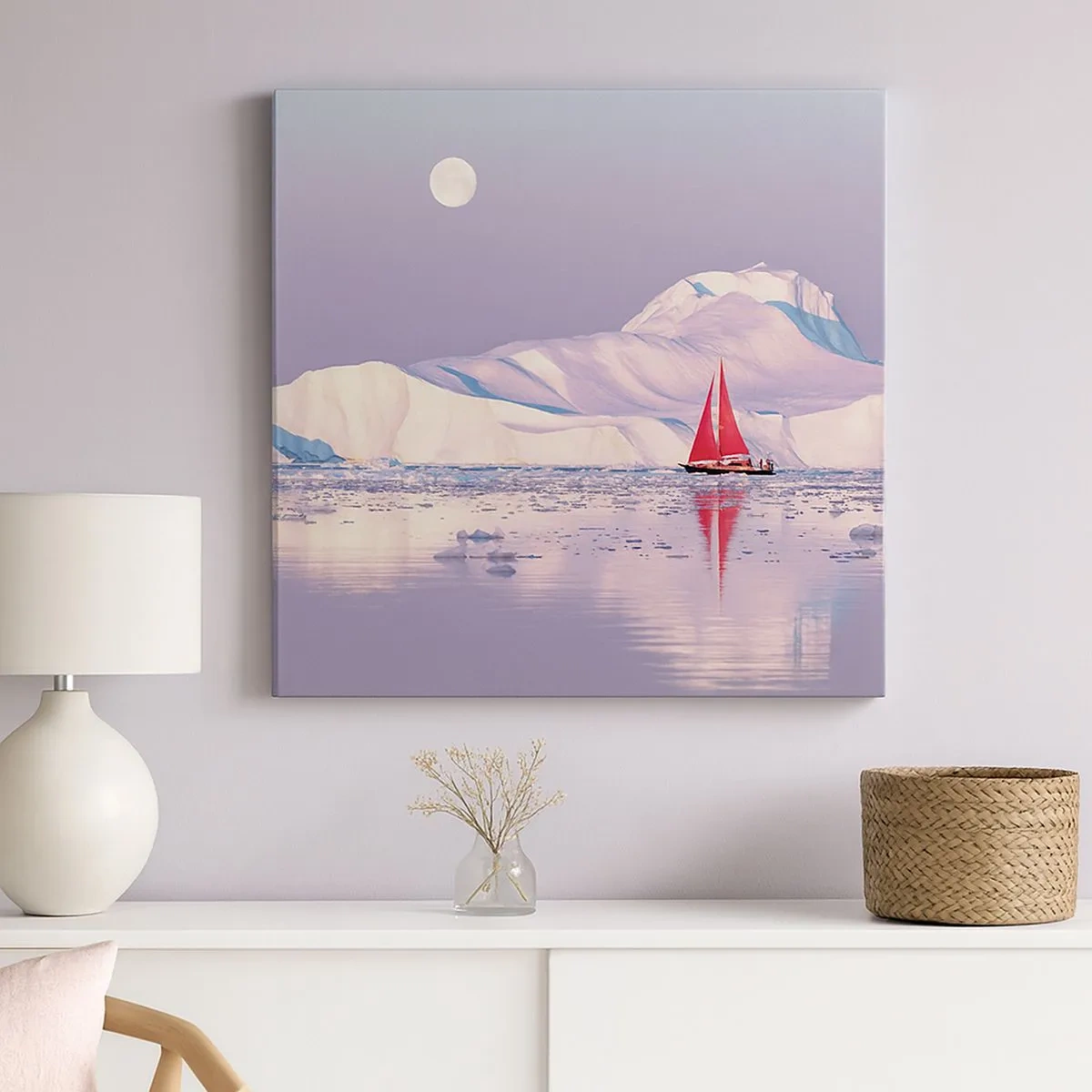 Impression sur toile - Image sur toile - La chaleur de la voile, le froid de la glace - 30x30 cm