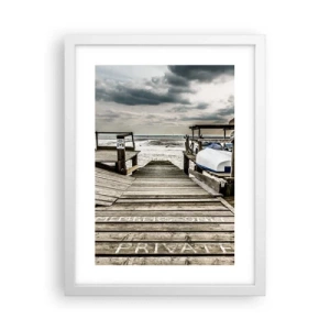 Affiche dans un cadre blanc - Poster - Plage de minuit - 30x40 cm