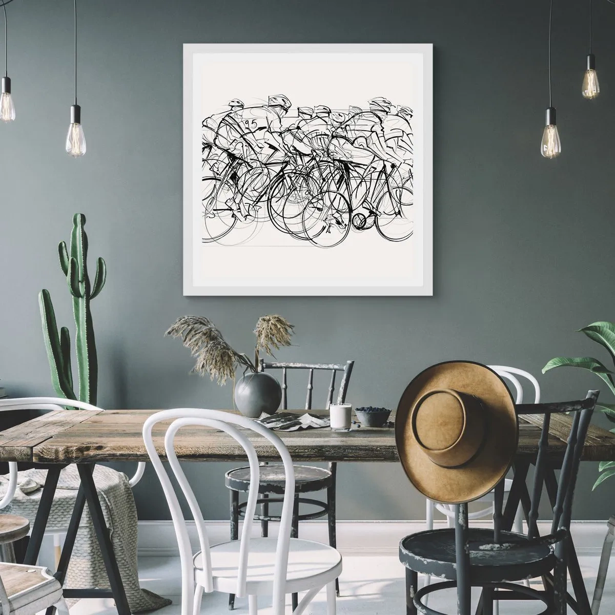 Affiche dans un cadre blanc - Poster - Ensemble en équipe - 40x40 cm