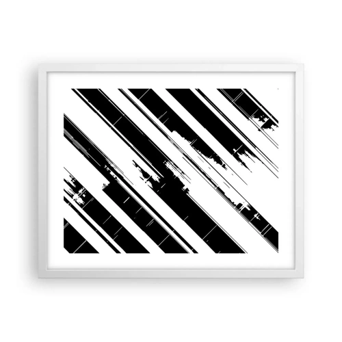 Affiche dans un cadre blanc - Poster - Une composition intense et dynamique - 50x40 cm