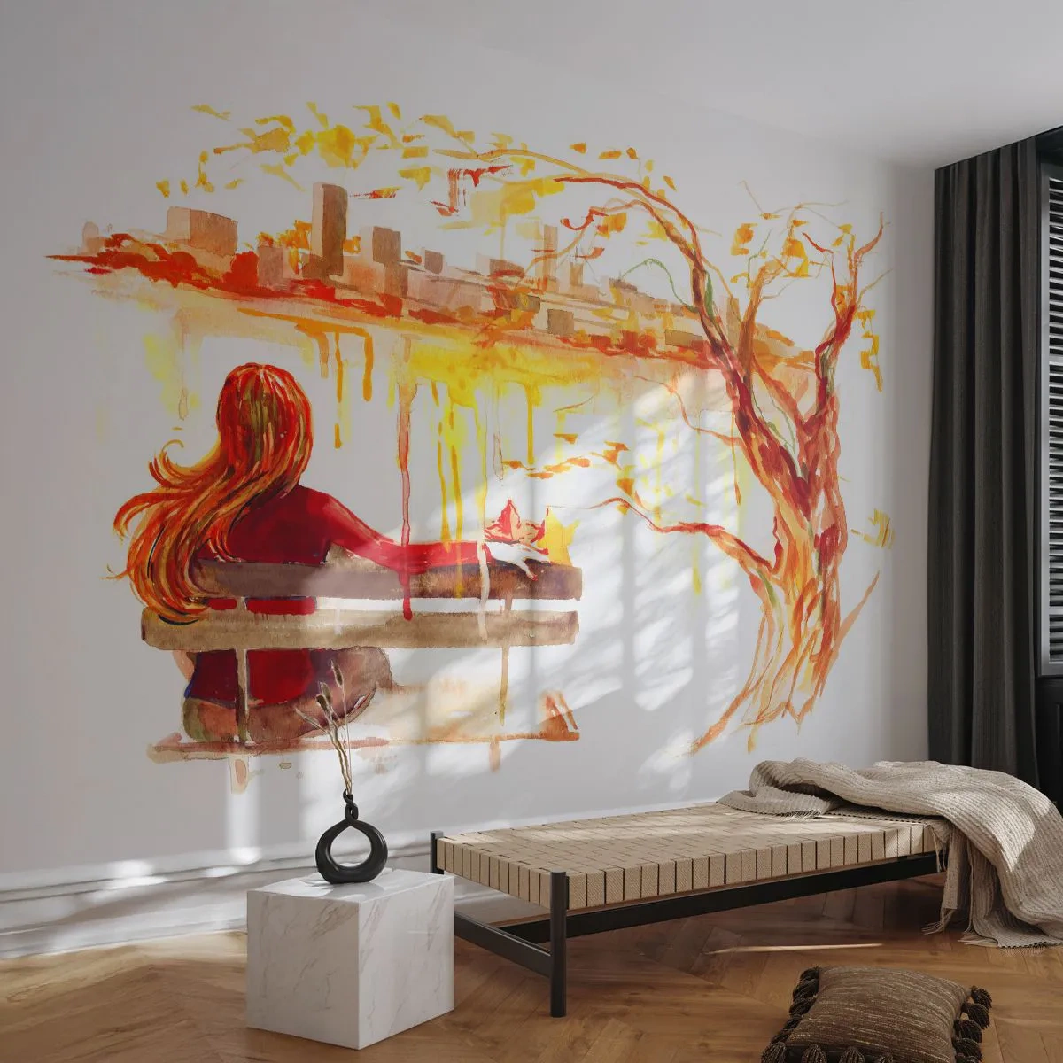 Papier Peint Autocollant Deluxe Sticker - Un moment de réflexion - Paysage, Ville, Architecture - 200x140 cm