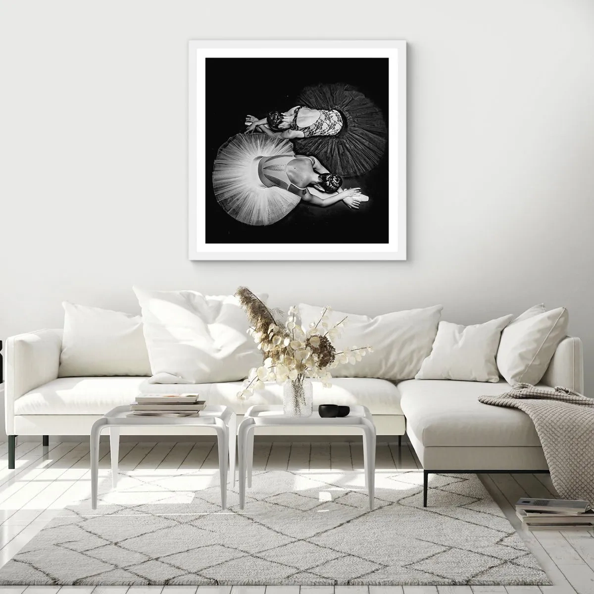 Affiche dans un cadre blanc - Poster - Jin et jang – équilibre idéal - 30x30 cm