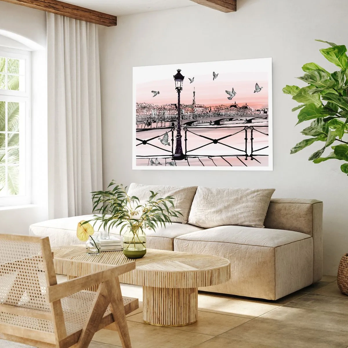 Affiche - Poster - Sur les toits de Paris - 70x50 cm