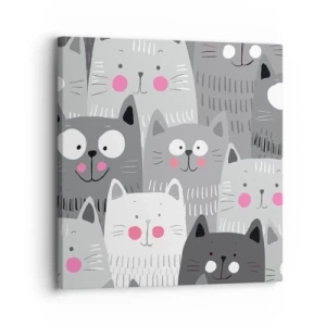 Impression sur toile - Image sur toile - Le monde des chats - 30x30 cm