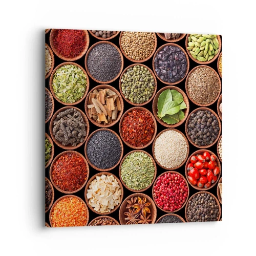 Impression sur toile - Image sur toile - Toutes les saveurs du monde - 30x30 cm
