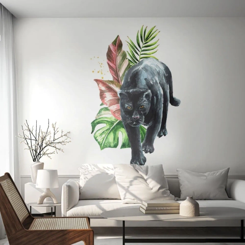 Papier Peint Photo Premium Canvas - Sauvagerie du coeur - Panthère noire, Animaux, Nature - 200x140 cm