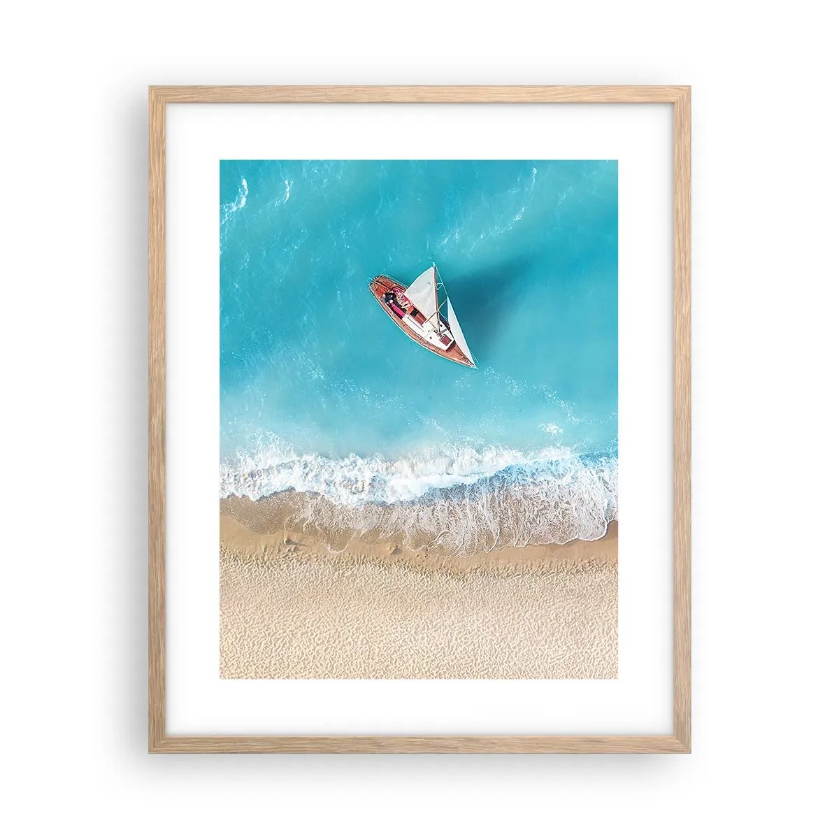 Affiche dans un chêne clair - Poster - A la frontière de l'azur et de l'or - 40x50 cm