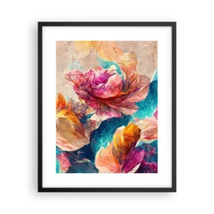 Affiche dans un cadre noir - Poster - Splendeur colorée du bouquet - 40x50 cm