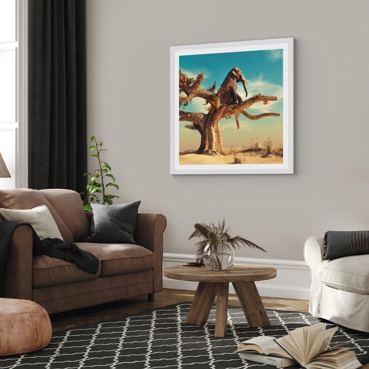 Affiche dans un cadre blanc - Poster - Nouveau point de vue - 60x60 cm