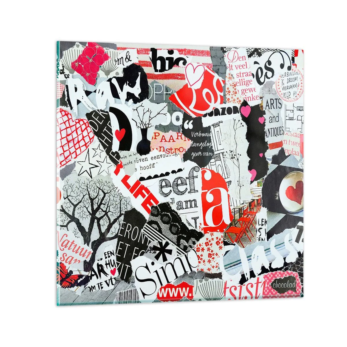 Impression sur verre - Image sur verre - Collage hipster - 40x40 cm