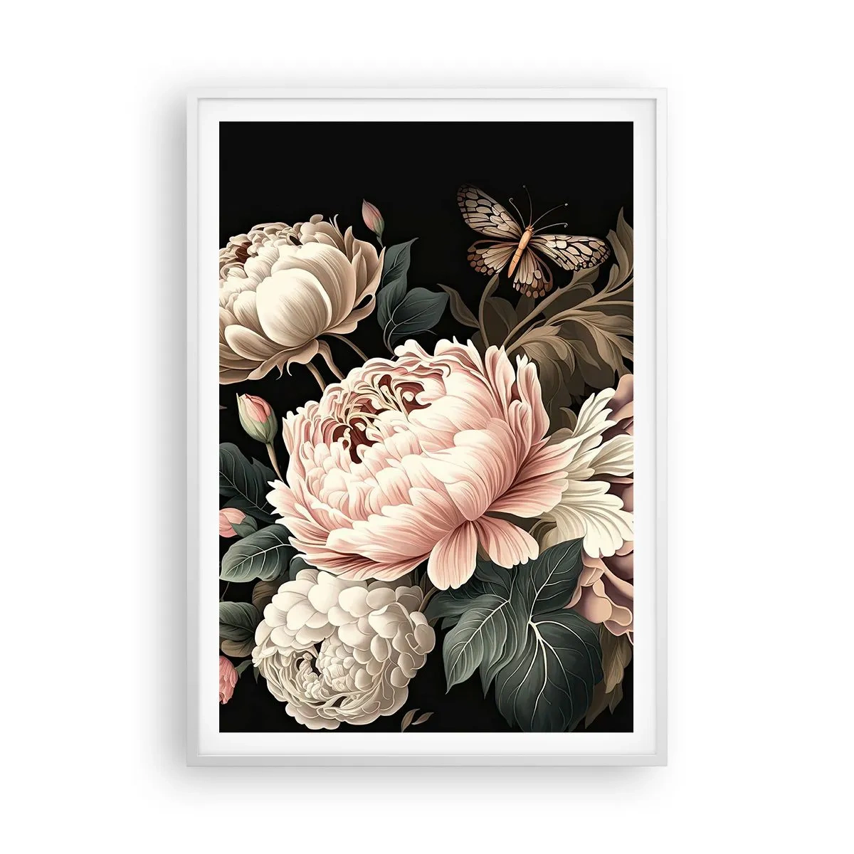 Affiche dans un cadre blanc - Poster - De style baroque - 70x100 cm