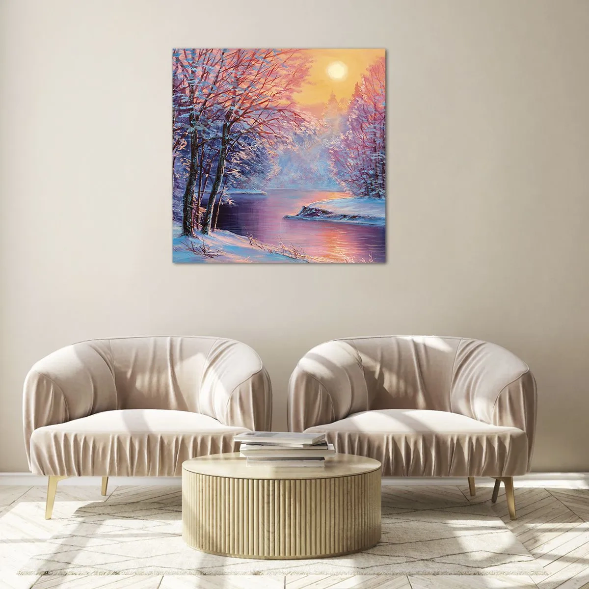 Impression sur verre - Image sur verre - Couleurs d'hiver - 40x40 cm
