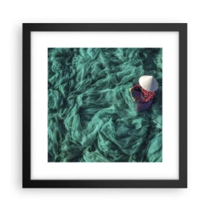 Affiche dans un cadre noir - Poster - Dans une mer de filet - 30x30 cm