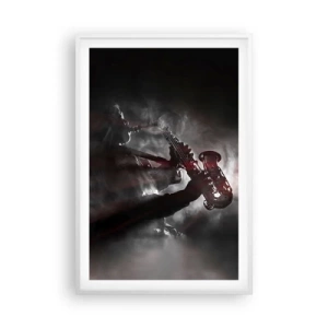 Affiche dans un cadre blanc - Poster - Dans les brumes du jazz - 61x91 cm