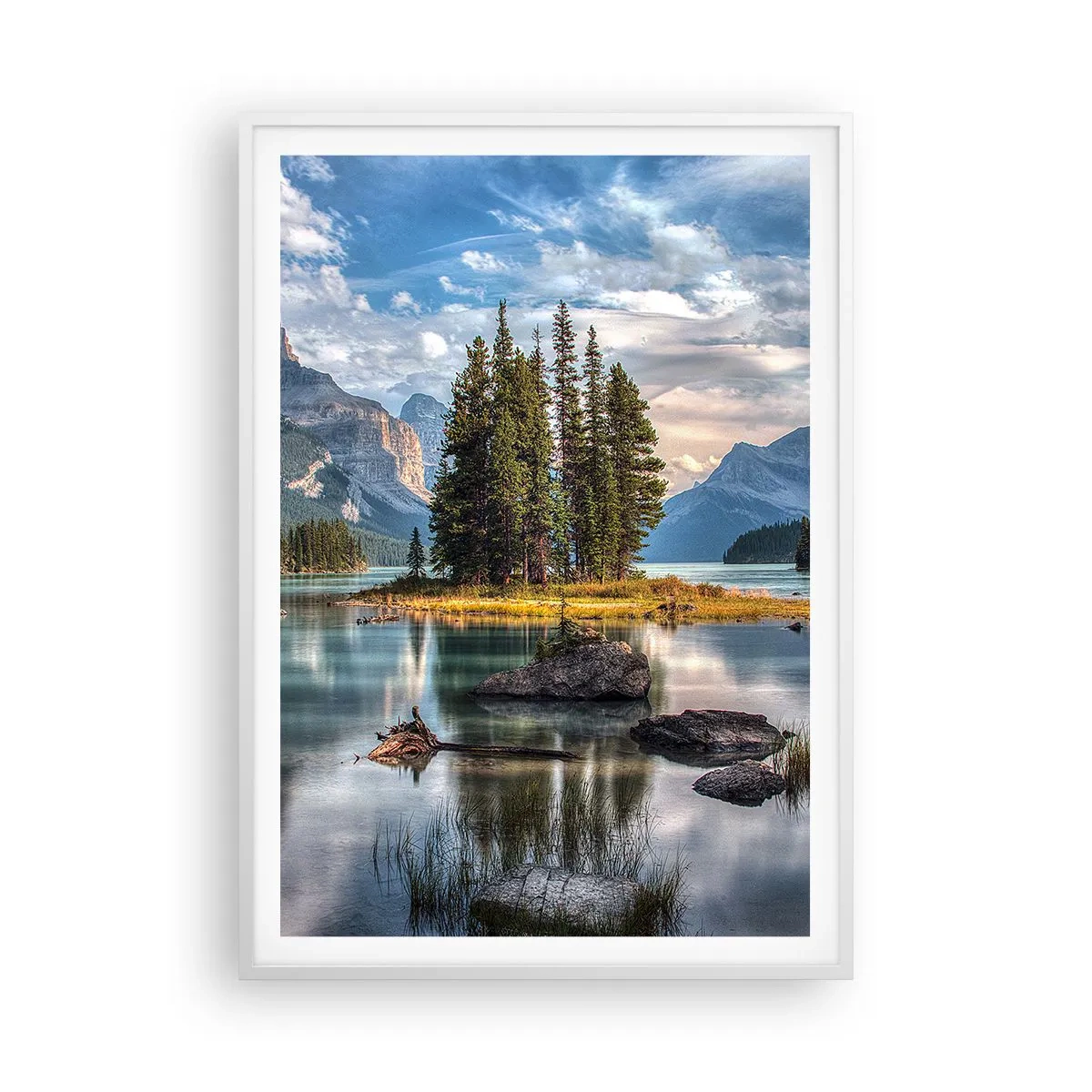 Affiche dans un cadre blanc - Poster - Sous les grandes eaux claires - 70x100 cm