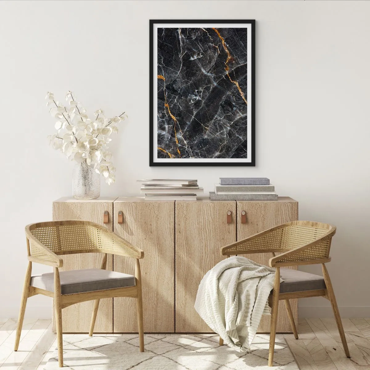 Affiche dans un cadre noir - Poster - La vie intérieure de la pierre - 40x50 cm