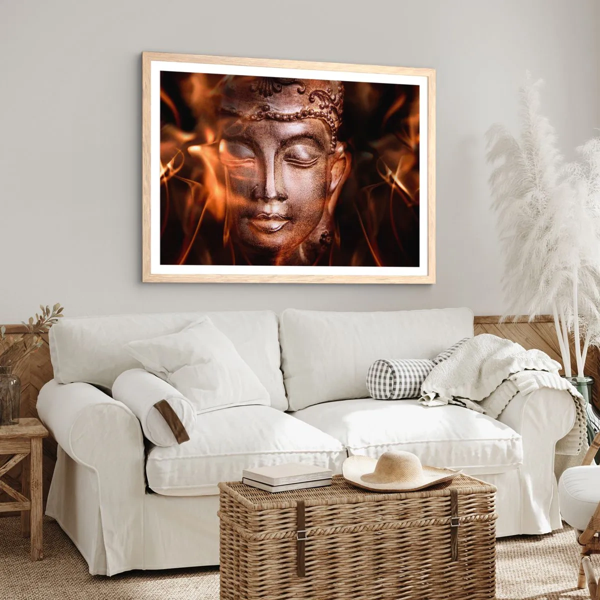 Affiche dans un chêne clair - Poster - Il n'existe qu'ici et maintenant - 70x50 cm