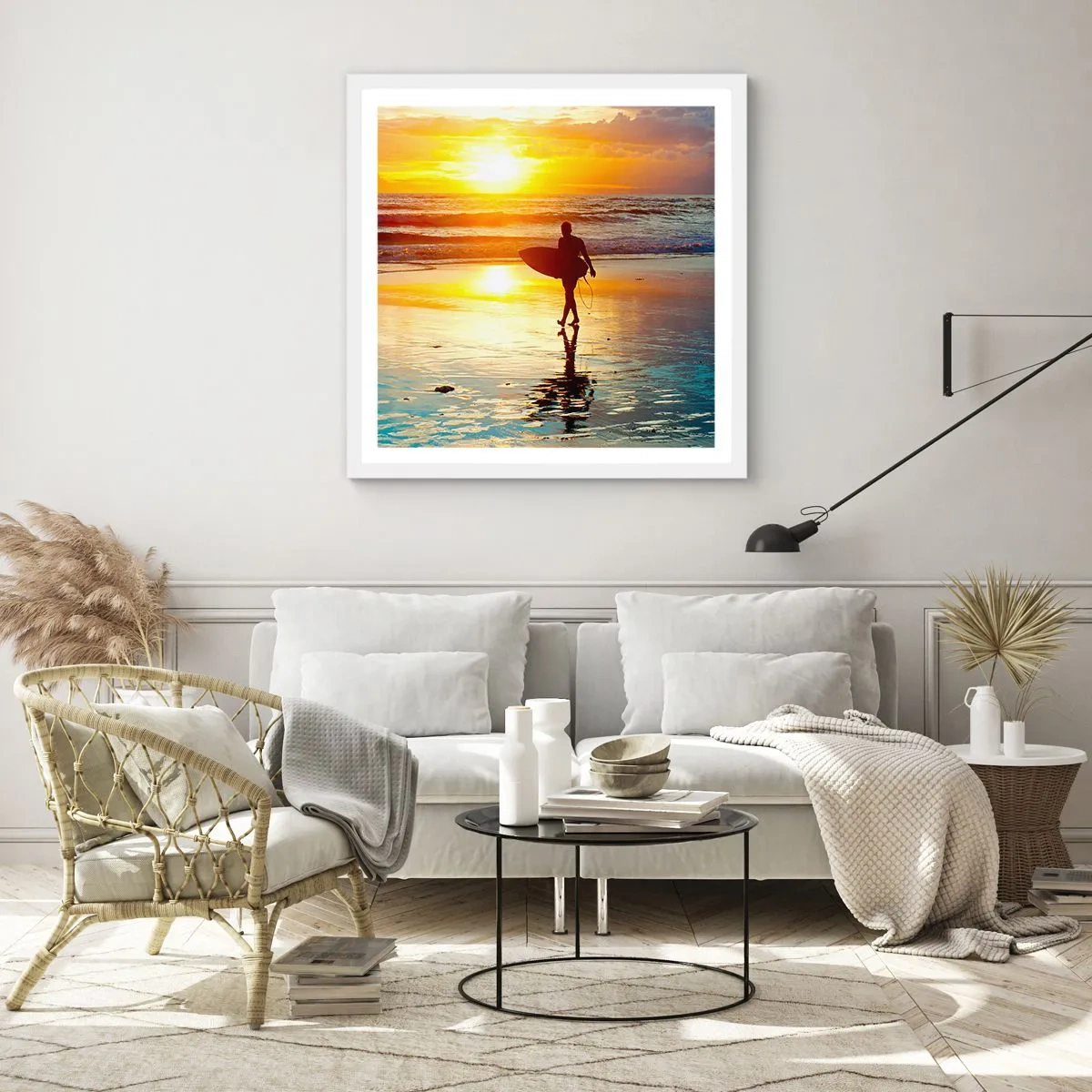 Affiche dans un cadre blanc - Poster - Le retour du guerrier - 30x30 cm