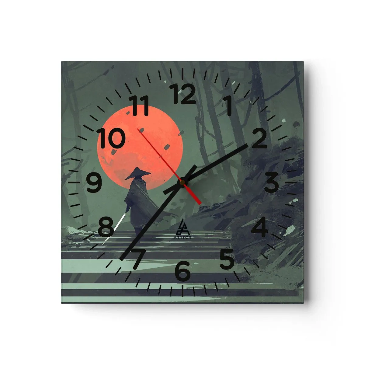 Horloge murale - Pendule murale - Guerrier de la lune rouge - 30x30 cm