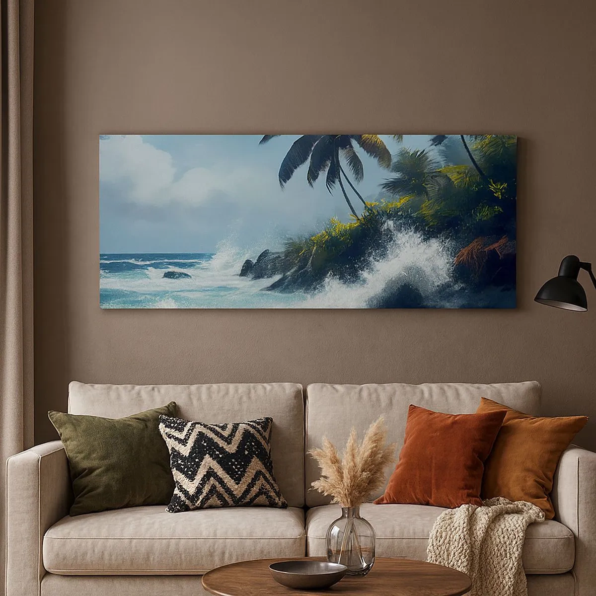 Impression sur toile - Image sur toile - Sur une côte tropicale - 100x40 cm