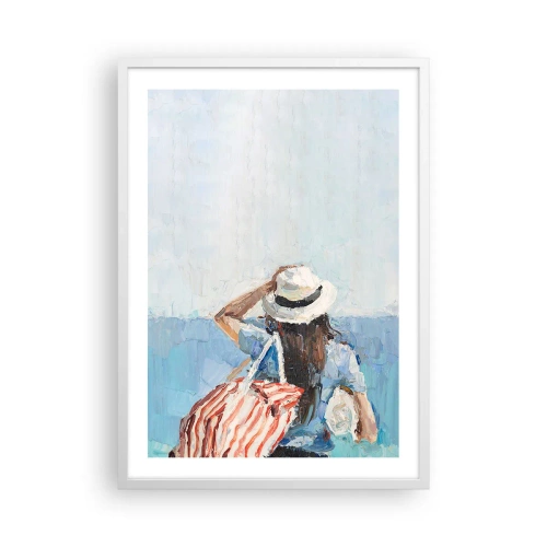 Affiche dans un cadre blanc - Poster - Bienvenue à vos vacances - 50x70 cm
