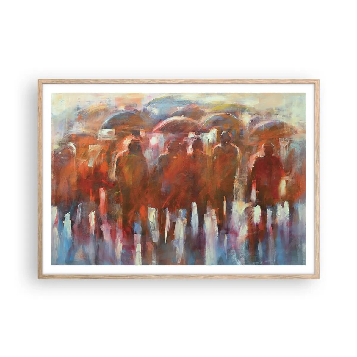 Affiche dans un chêne clair - Poster - Identiques sous la pluie et dans le brouillard - 100x70 cm