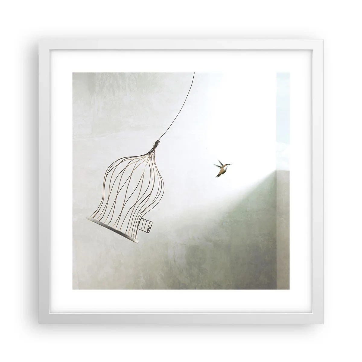 Affiche dans un cadre blanc - Poster - Dans son élément - 40x40 cm