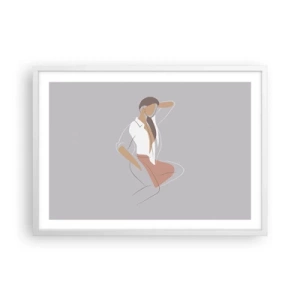 Affiche dans un cadre blanc - Poster - Contour gracieux - 70x50 cm