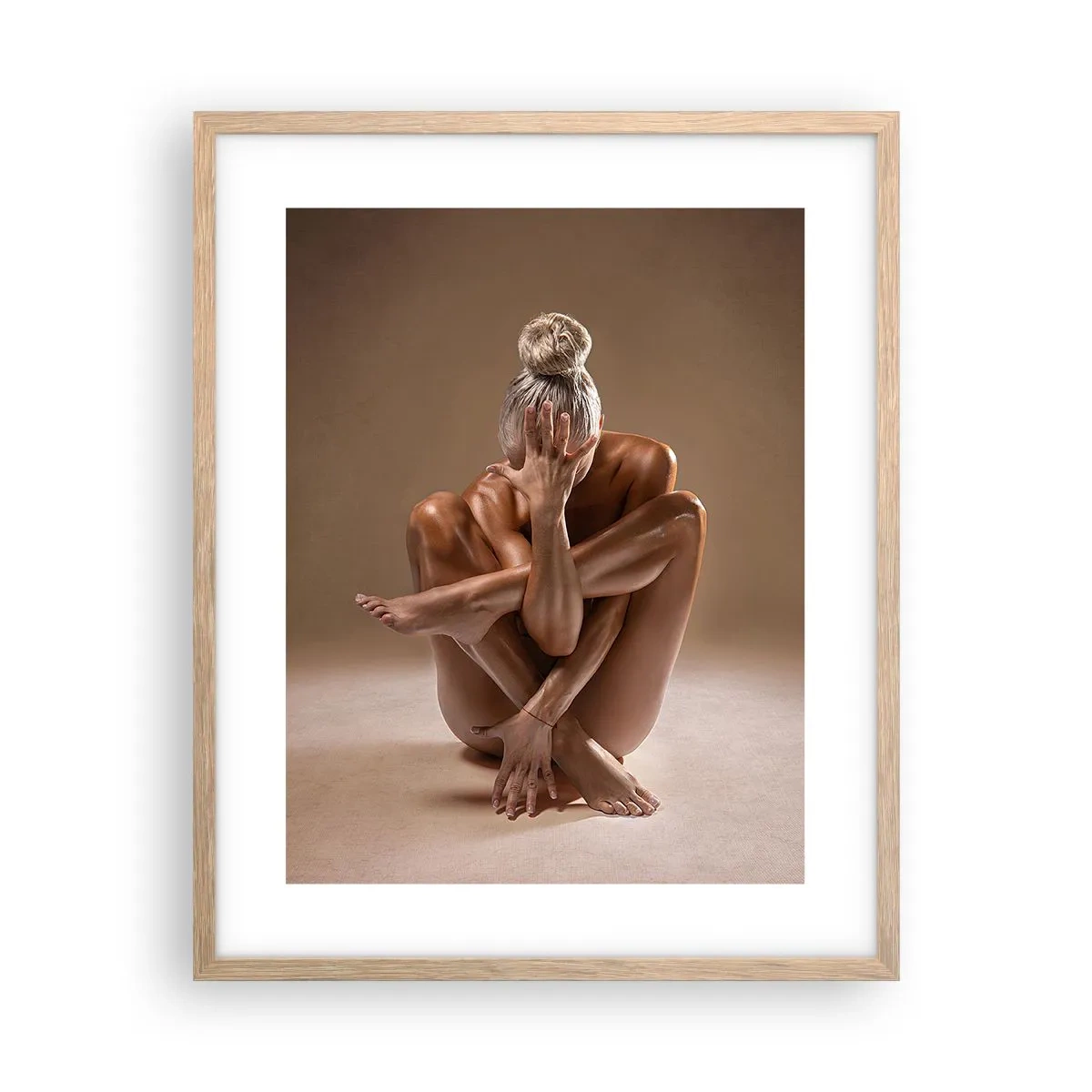 Affiche dans un chêne clair - Poster - Unité du corps et de l'âme - 40x50 cm