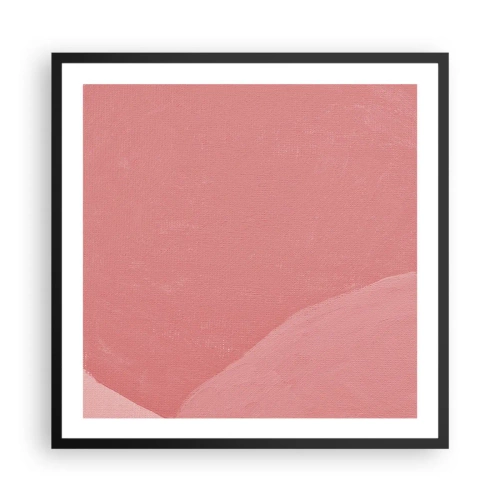 Affiche dans un cadre noir - Poster - Composition organique en rose - 60x60 cm