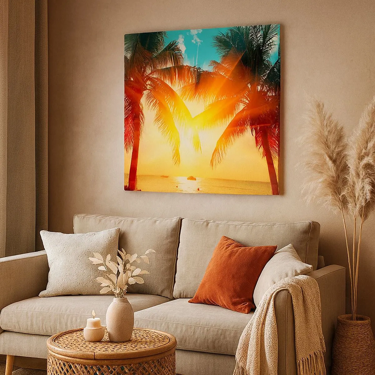 Impression sur toile - Image sur toile - Couple exotique - 30x30 cm