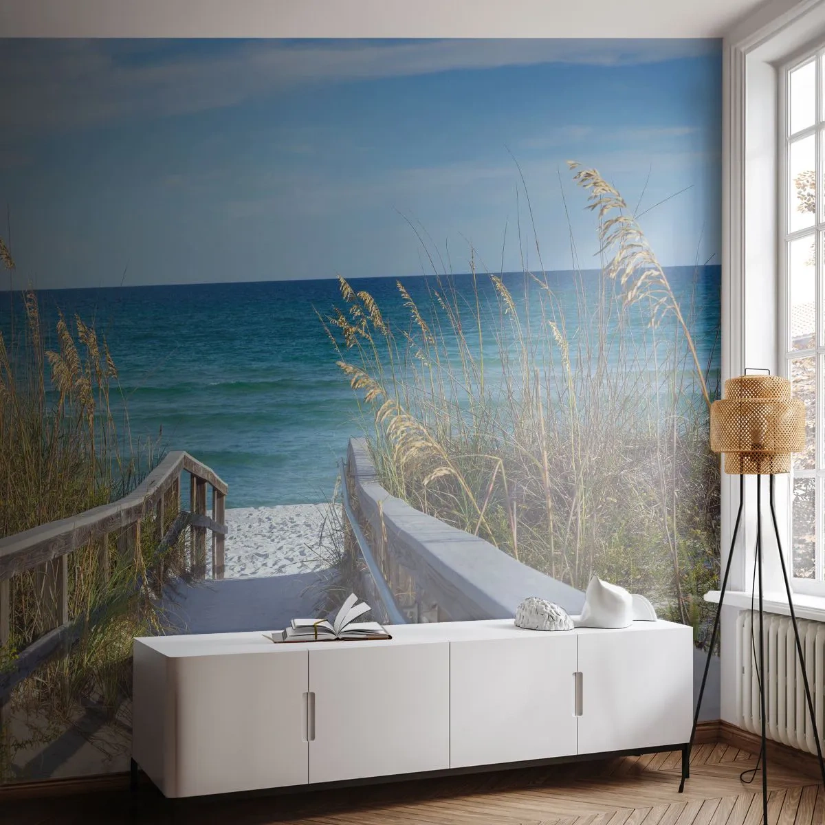 Papier Peint Autocollant Deluxe Sticker - Au soleil, sous le vent - Paysage, Dune de mer, Mer - 200x140 cm