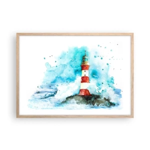 Affiche dans un chêne clair - Poster - Unité des éléments - 70x50 cm