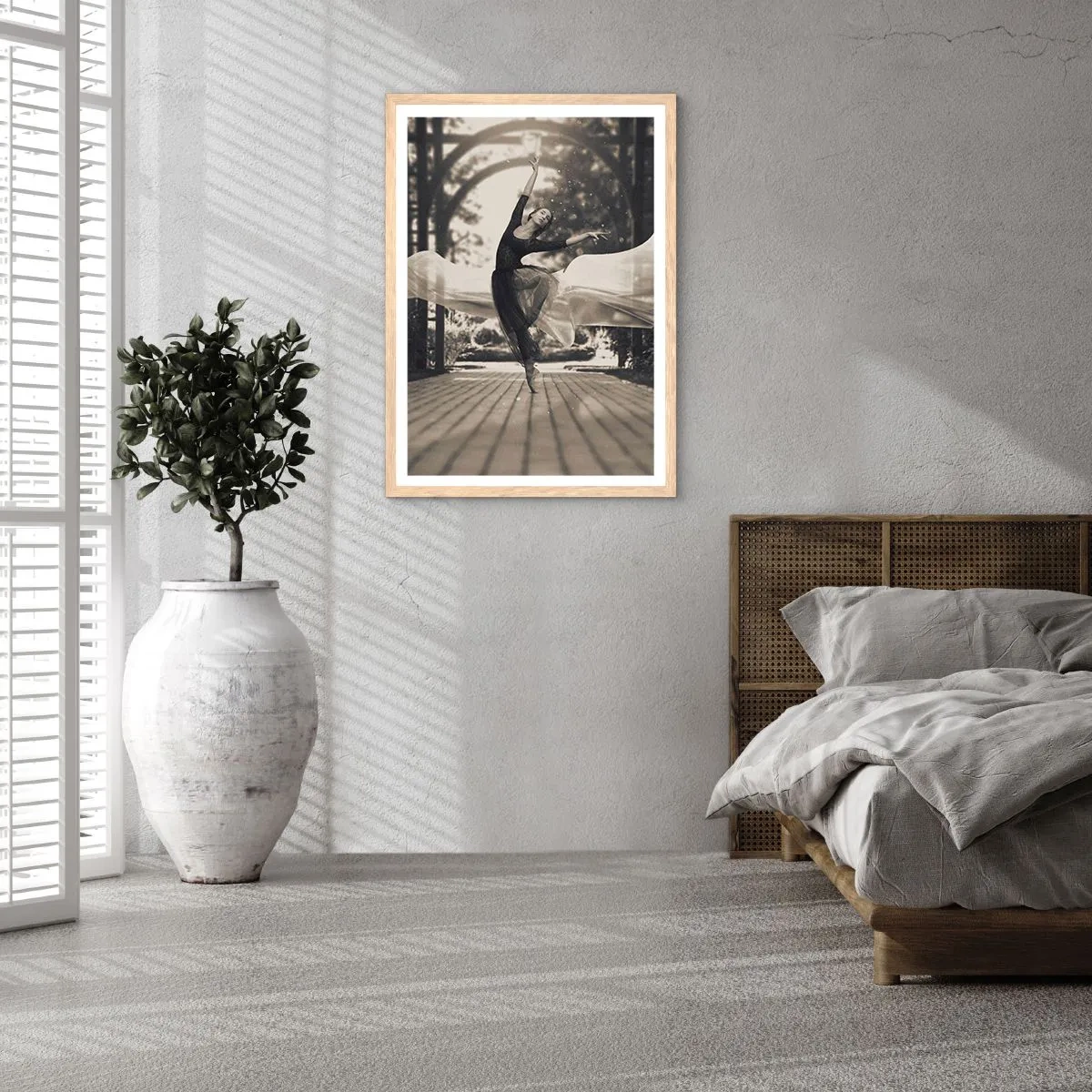 Affiche dans un chêne clair - Poster - La danse de l'esprit jardin - 70x100 cm