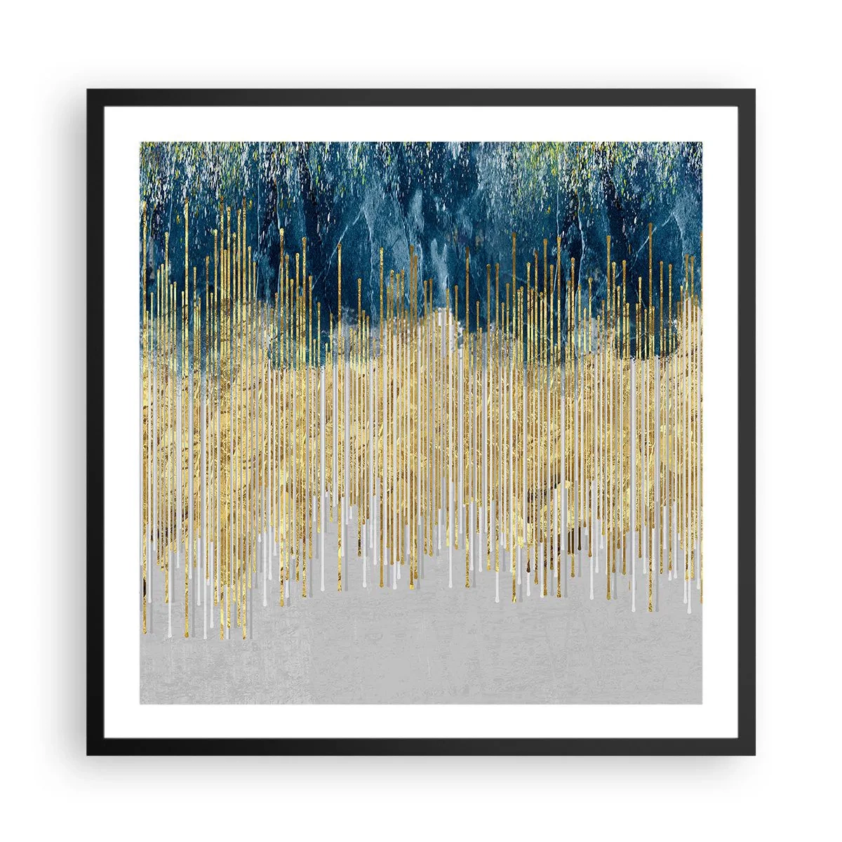 Affiche dans un cadre noir - Poster - Bordure dorée - 60x60 cm