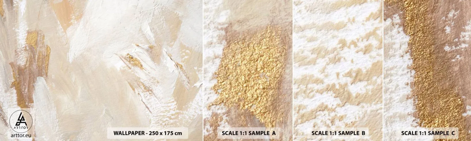 Échantillon de Papier Peint Autocollant Deluxe Sticker - Composition pastel - Minimaliste, Brillant, Morceau - 100x30 cm