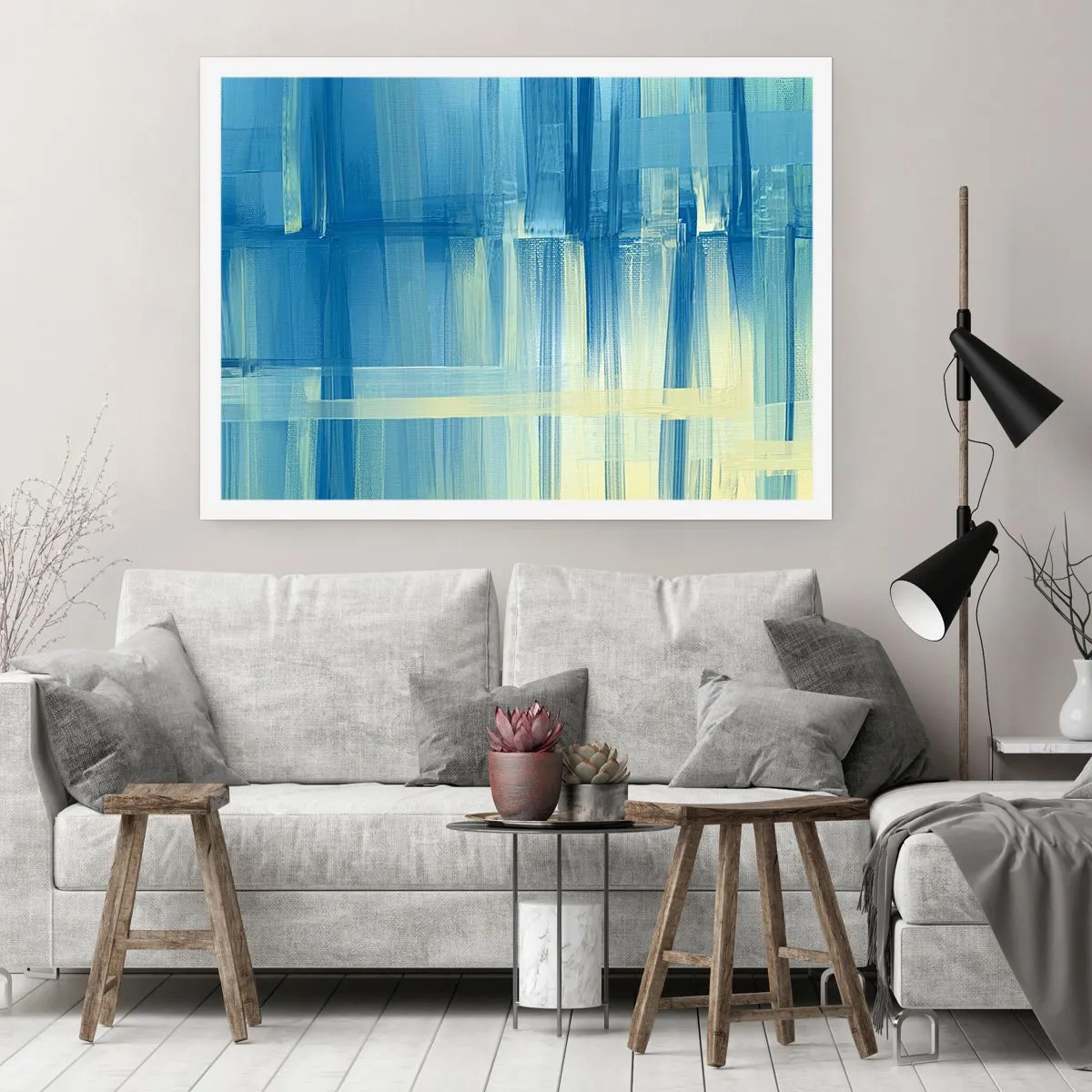 Affiche - Poster - Composition en turquoise - 40x30 cm