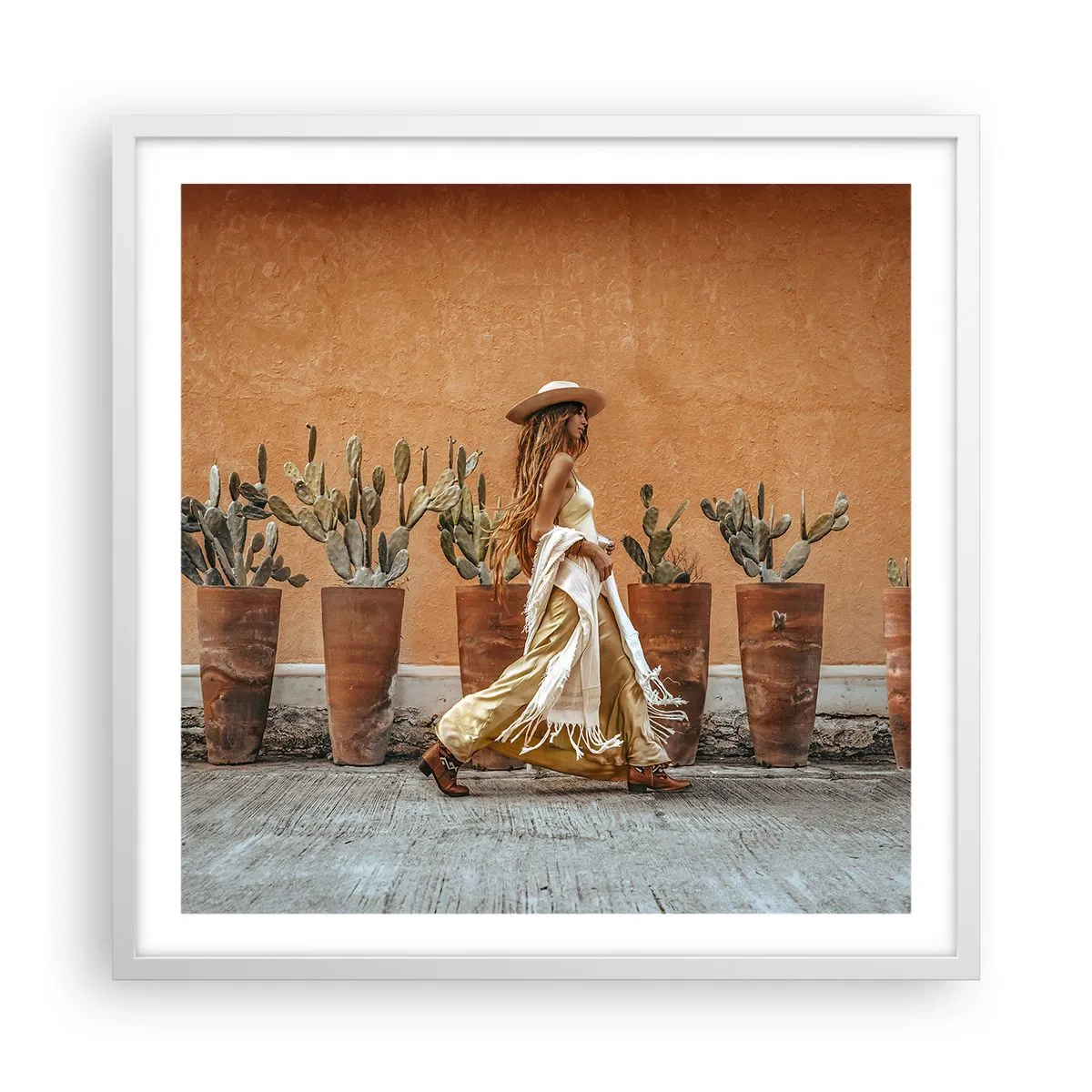 Affiche dans un cadre blanc - Poster - Style hippie - 60x60 cm