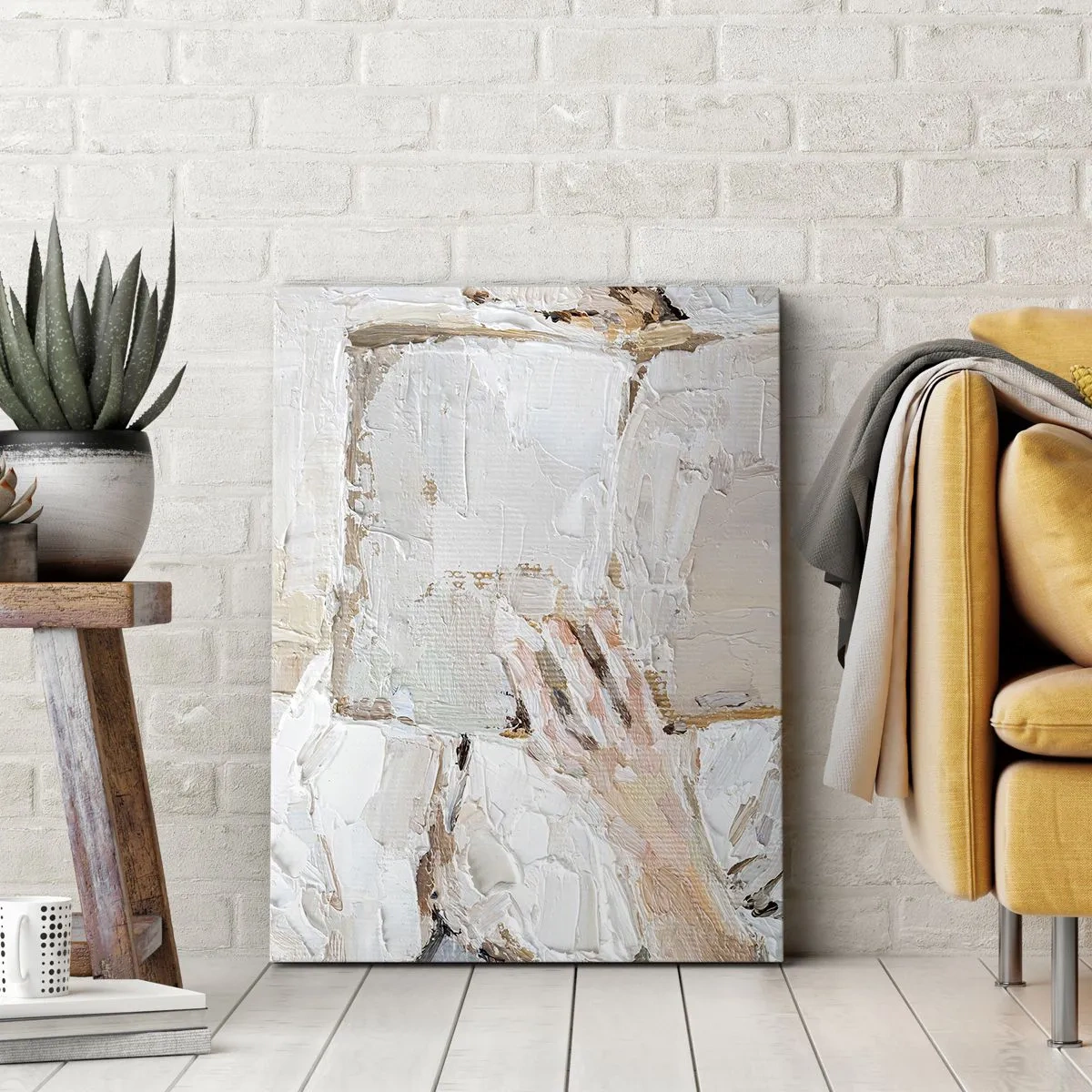 Impression sur toile - Image sur toile - Une peinture impressionniste d'une main tenant un livre ouvert. - 80x120cm - Dans un autre monde - Décoration murale moderne pour le salon et la chambre ARTTOR