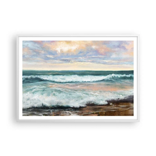 Affiche dans un cadre blanc - Poster - Ici tu adouciras ton âme - 100x70 cm