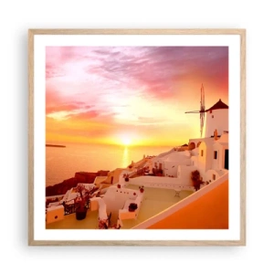 Affiche dans un chêne clair - Poster - Fondre en blanc et or - 60x60 cm