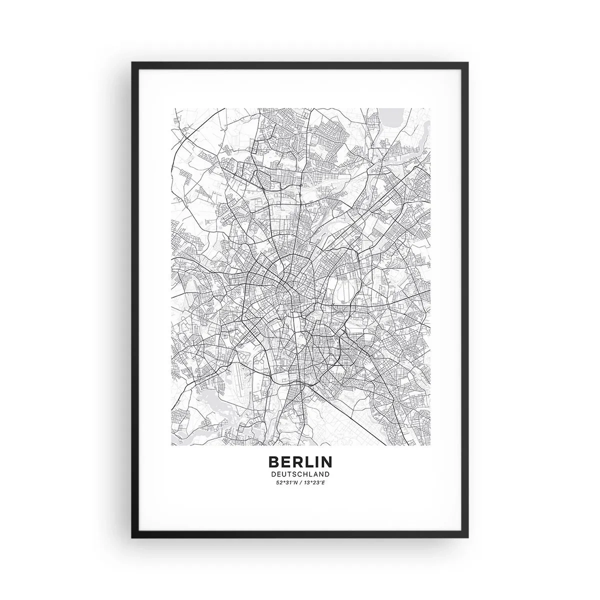 Affiche dans un cadre noir - Poster - Fleur de Berlin - 70x100 cm