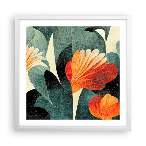 Affiche dans un cadre blanc - Poster - La chaleur des tropiques et la fraîcheur de la verdure - 50x50 cm