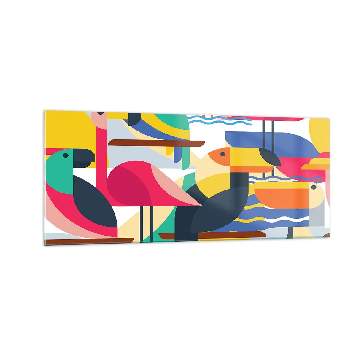 Impression sur verre - Image sur verre - Fête des oiseaux - 100x40 cm