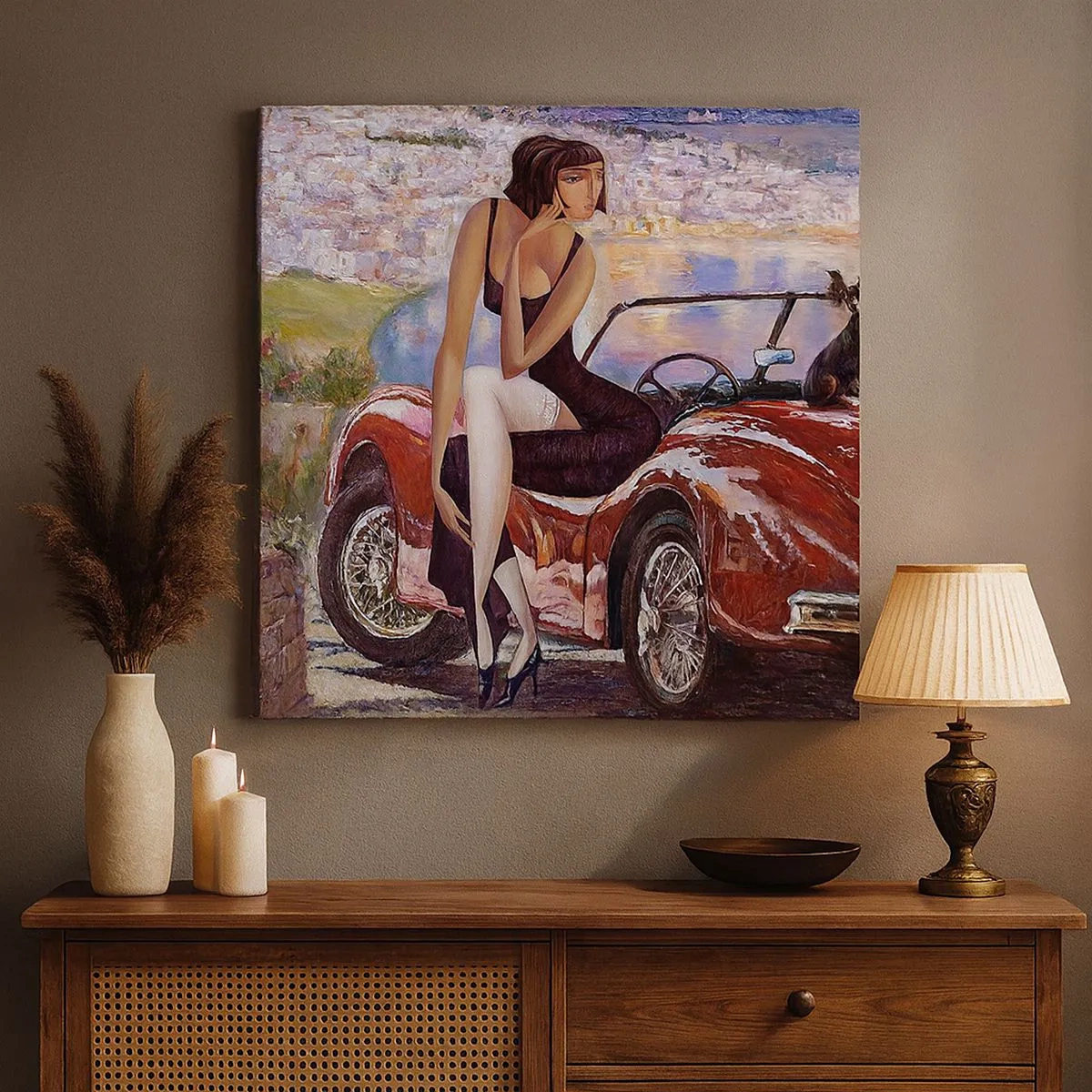 Impression sur toile - Image sur toile - L'été? Uniquement sur la Côte d'Azur - 30x30 cm