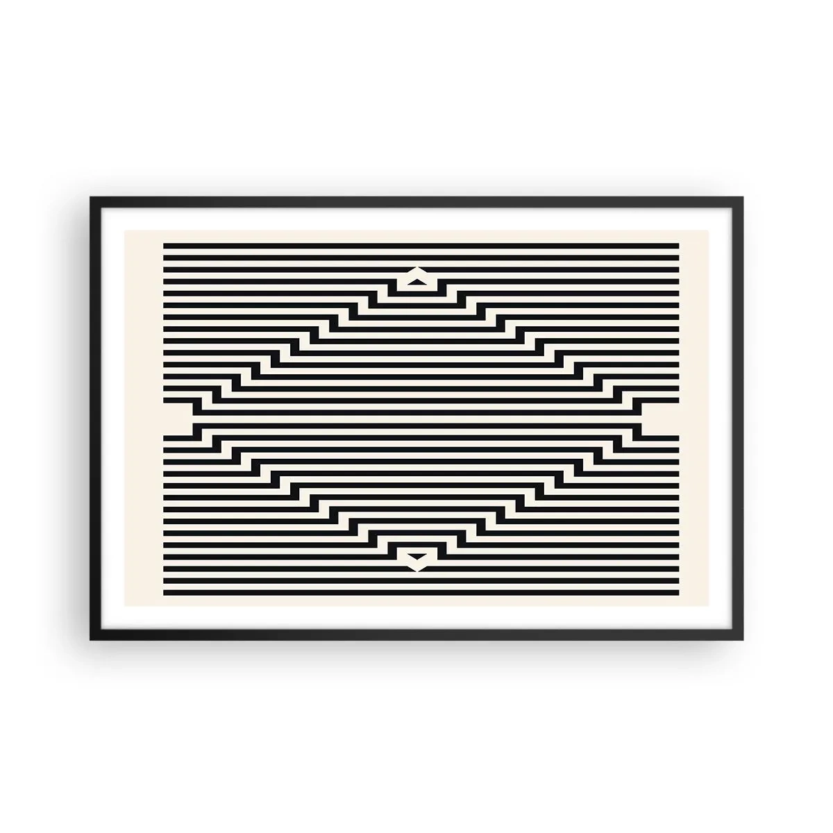 Affiche dans un cadre noir - Poster - Illusion géométrique - 91x61 cm