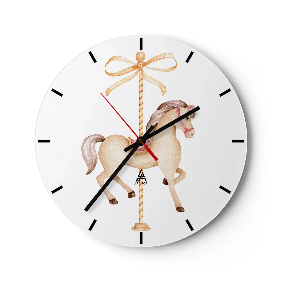 Horloge murale - Pendule murale - Un trot gracieux - 40x40 cm
