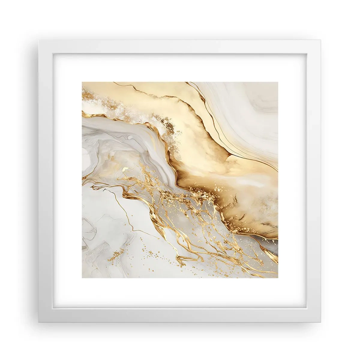 Affiche dans un cadre blanc - Poster - Abstraction : beauté et bonté - 30x30 cm