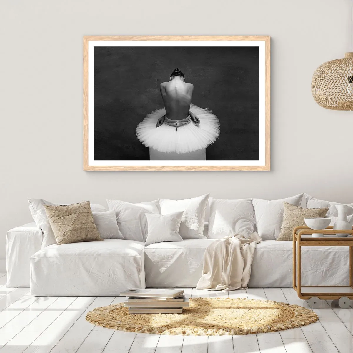 Affiche dans un chêne clair - Poster - C'est justement en train de fleurir - 100x70 cm