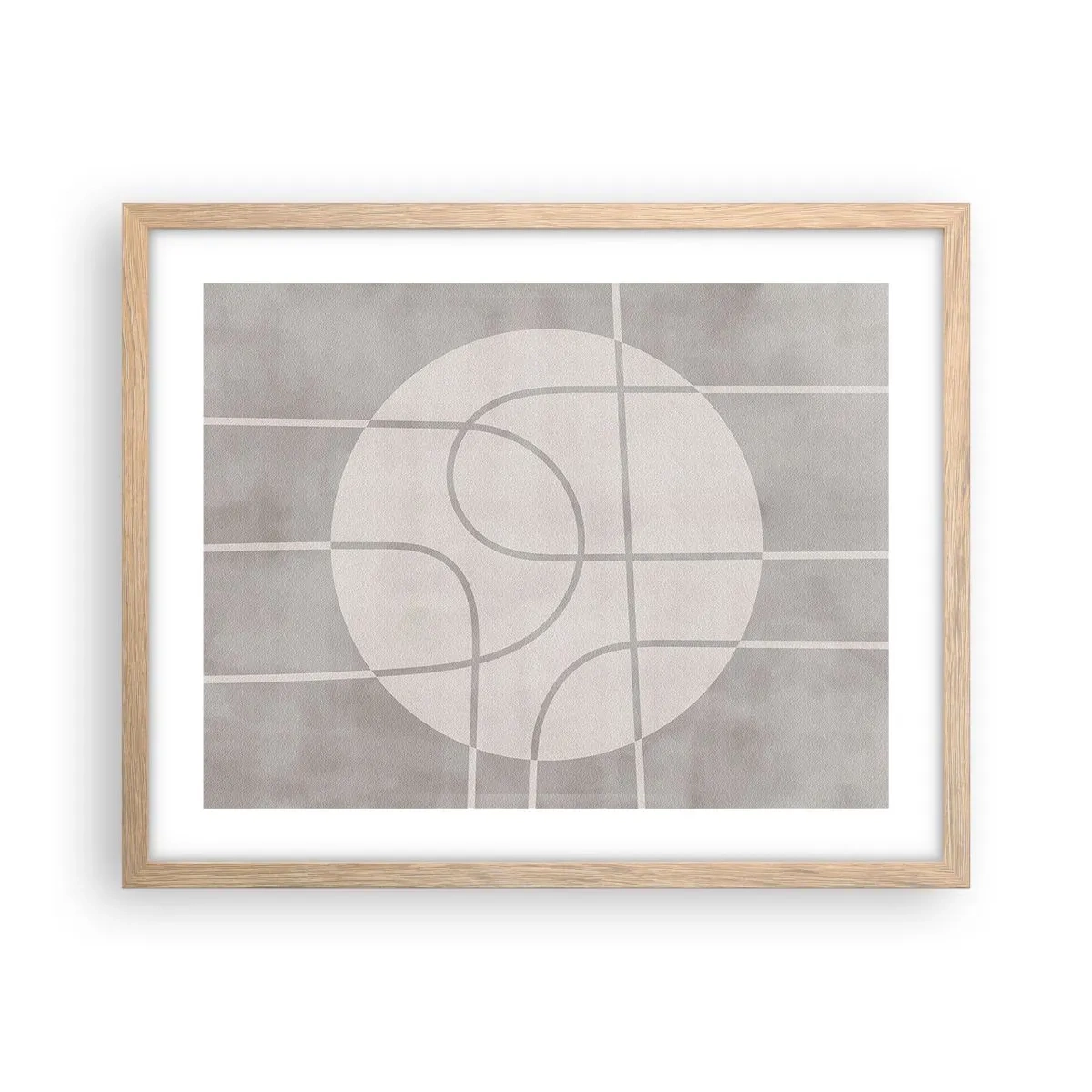 Affiche dans un chêne clair - Poster - Circulaire et tout droit - 50x40 cm